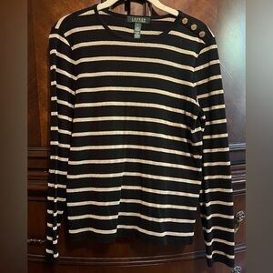 Lauren Ralph Lauren Metallic Stripe Sweater